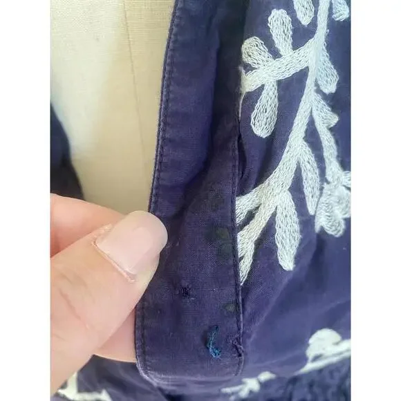 Anthropologie - Somerset embroidered Maxi Dress w/ Blue Floral Embroidery, XSP - Picture 9 of 15